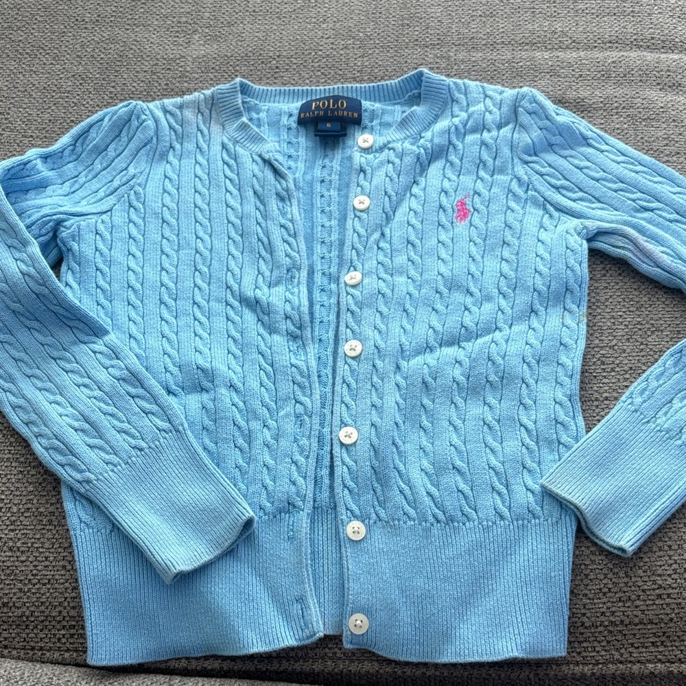 Polo Ralph Lauren Blue Cable Knit Cardigan